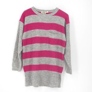 JG Hook ETC Pink Striped Pocket Sweater Medium